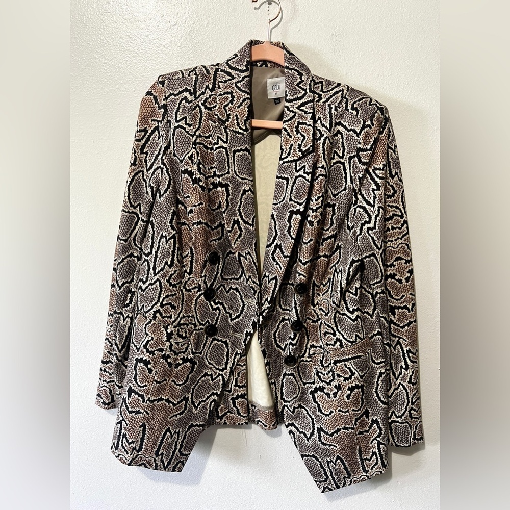 Cabi Python Snake Double Breasted Blazer - Size 12 - image 4